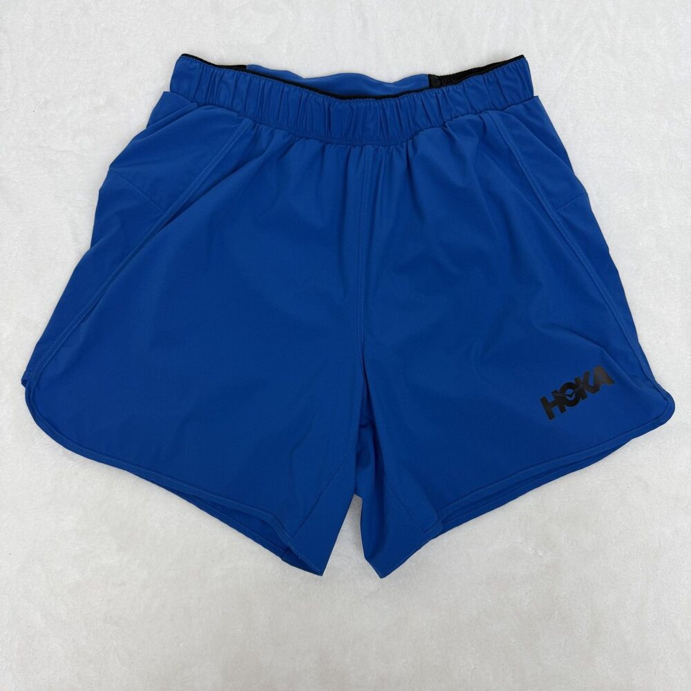HOKA ONE ONE Shorts Mens Small Blue Running Quick Dry Elastic Waist Pockets